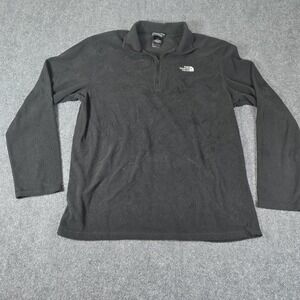 The North Face Fleece 1/4‎ Zip Pullover Black Mens L G Recycled Polyester